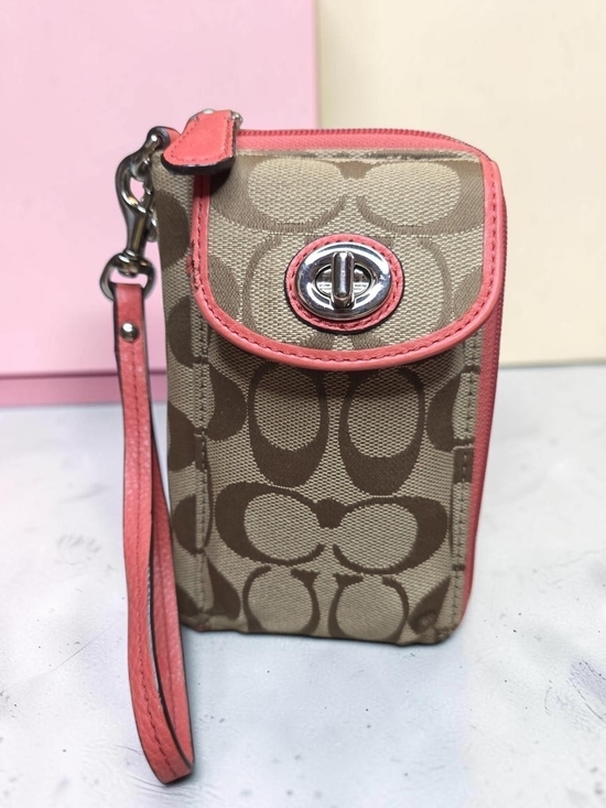 Coach Handbags - Coach Park Signature Zip Pouch Wristlet 2013 (Style F50117) Good Condition